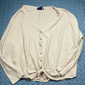Out From Under Women's Cream tan Button-Up Cardigan Size‎ M